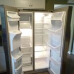 Interiors of Double Door Fridge with Shelves and Trays