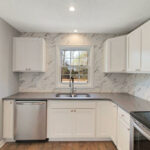 Quartz Tile, Kitchen Platform with New Faucet and Upgraded Lights