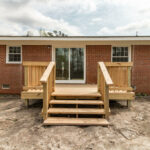 Newly Built Deck Sprawling in the Huge Backyard