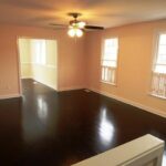 Shining Refinished Real Wood Floor with Lights and Windows