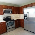 Kitchen Cabinets on Ground and Wall with Appliances