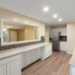 Kitchen with Fresh Paint and Concrete Work on Slabs