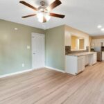 Painted Wall, Fan, and Side View of Redone Kitchen